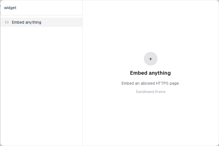 Insert menu open on Embed anything in the Media group.