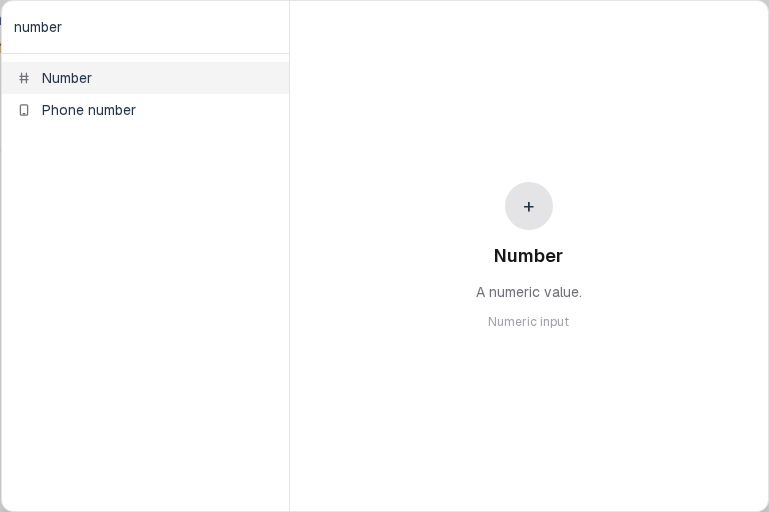 Insert menu open on Number in the Questions group.