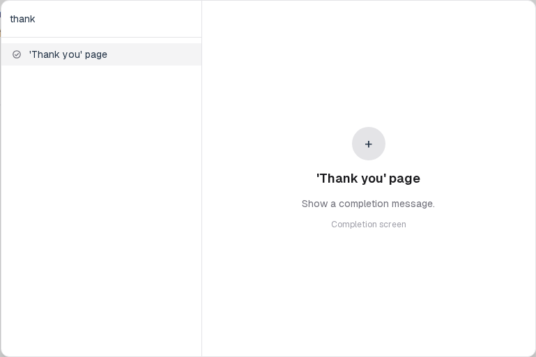 Insert menu open on Thank you page in the Layout group.
