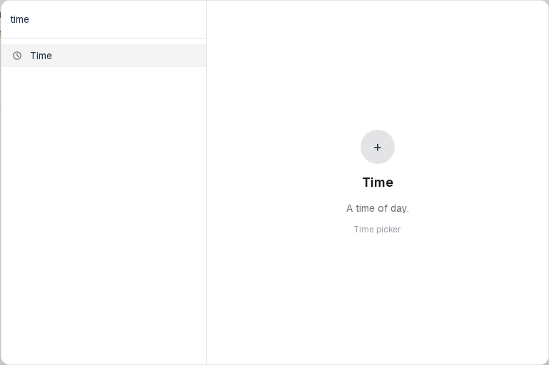 Insert menu open on Time in the Questions group.